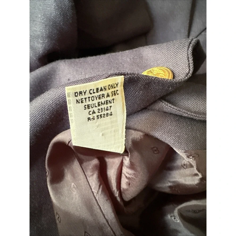 Vintage Talbots Blazer Womens Size 10 Blue One Button Lined Linen Blend USA Made